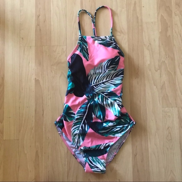 Other - Pink and Green Palms One Piece Swimsuit